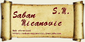 Šaban Mićanović vizit kartica